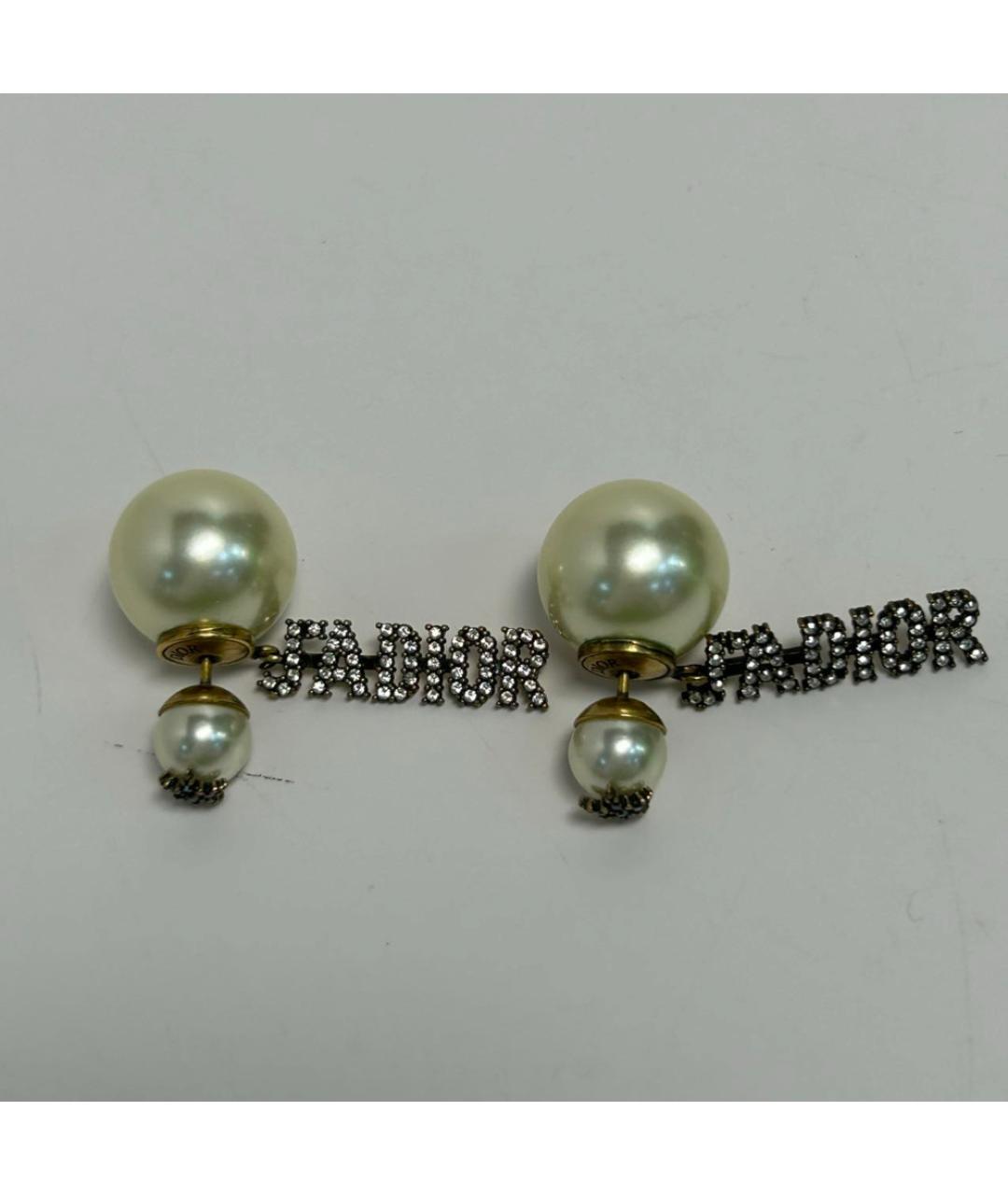 CHRISTIAN DIOR Золотые латунные серьги, фото 5