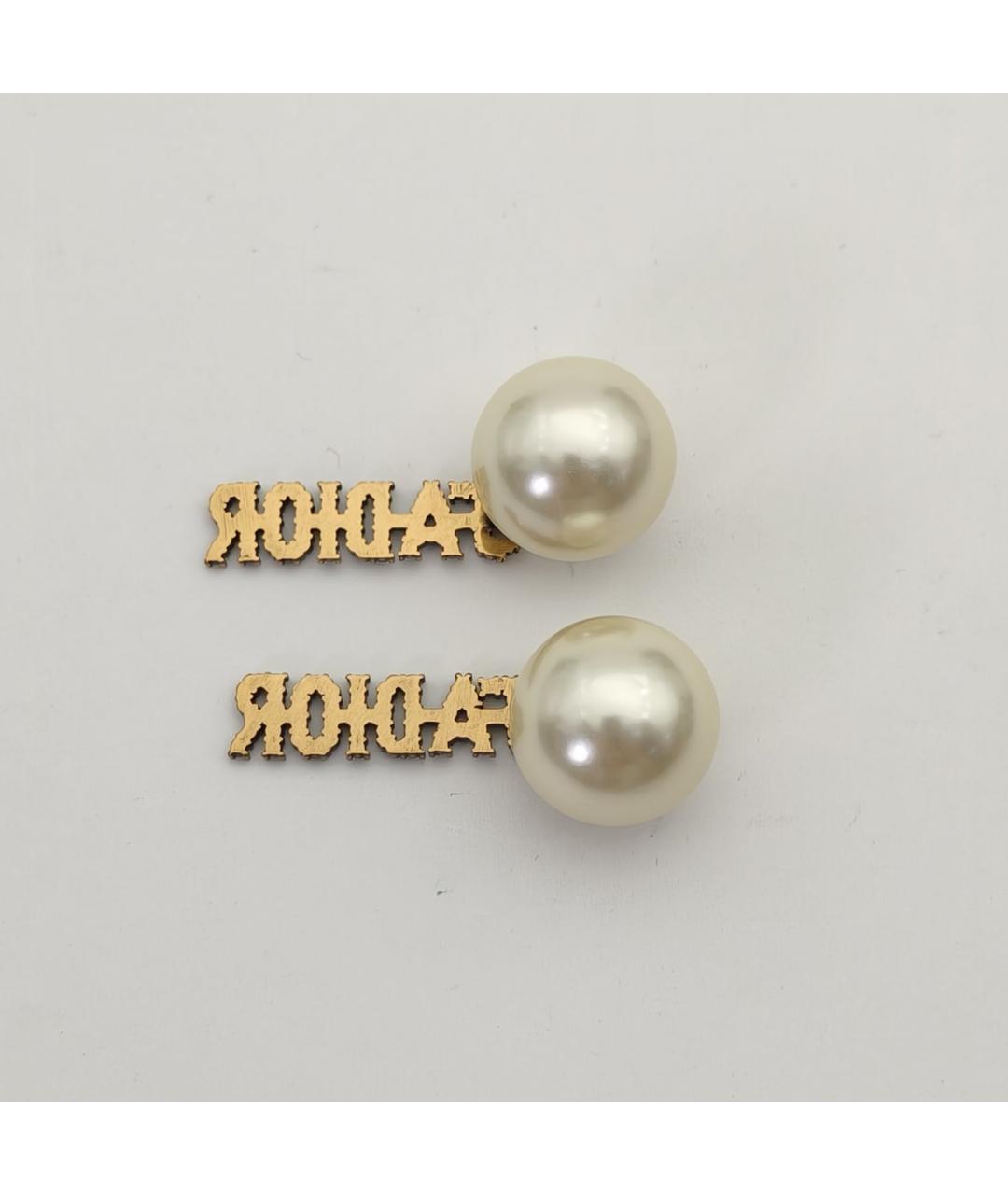 CHRISTIAN DIOR Золотые латунные серьги, фото 4