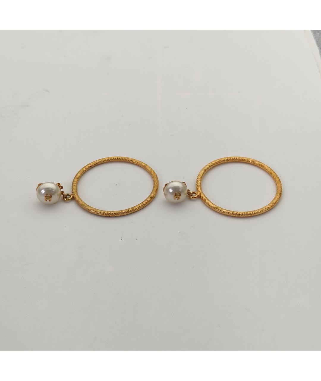 CHANEL Золотые металлические клипсы, фото 2