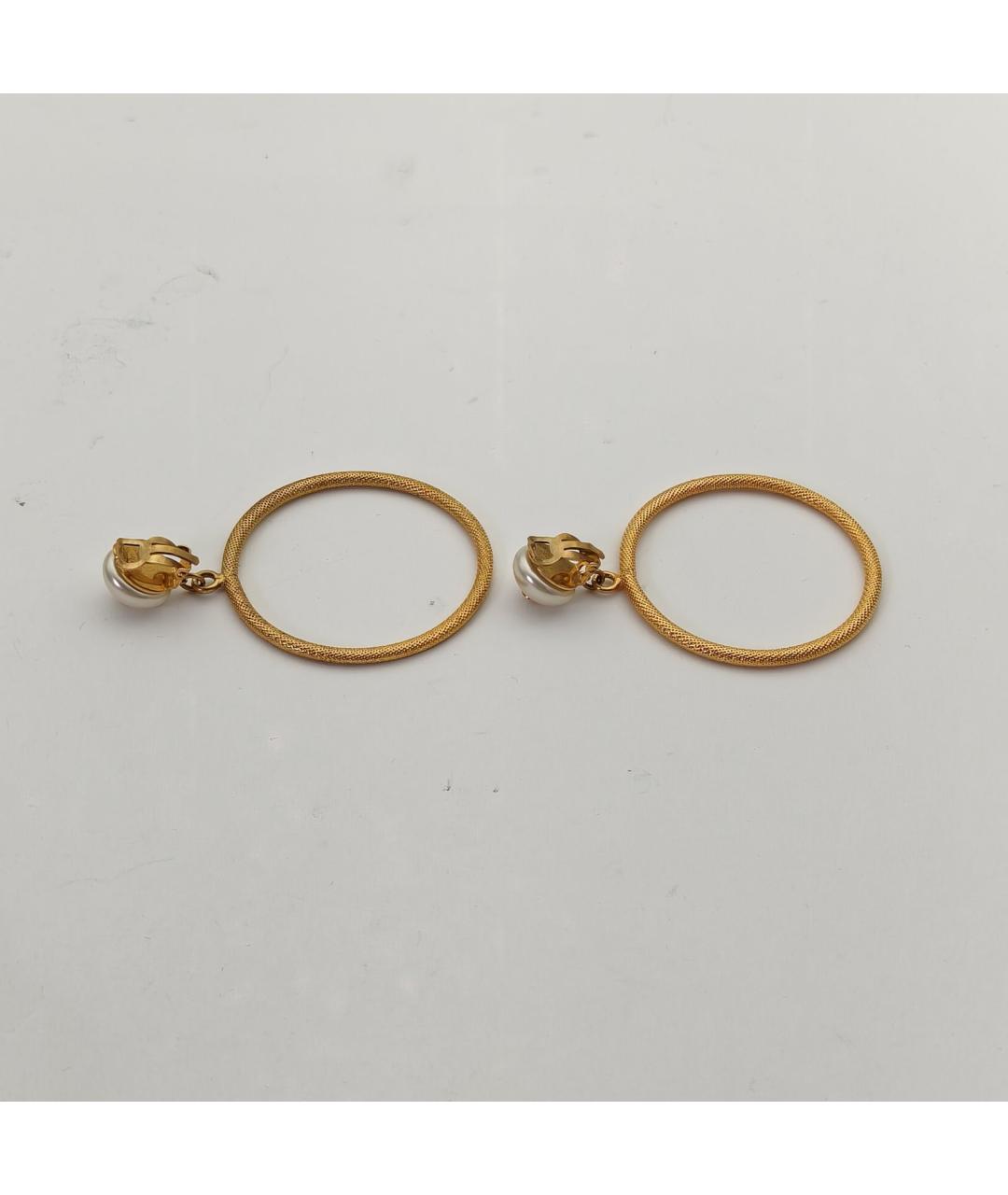 CHANEL Золотые металлические клипсы, фото 3