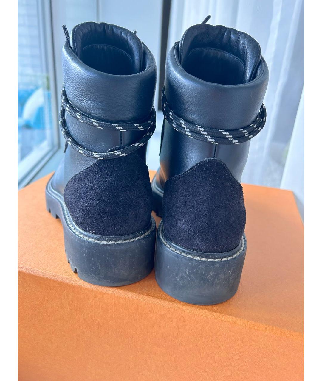 LOUIS VUITTON Черные кожаные ботинки, фото 3