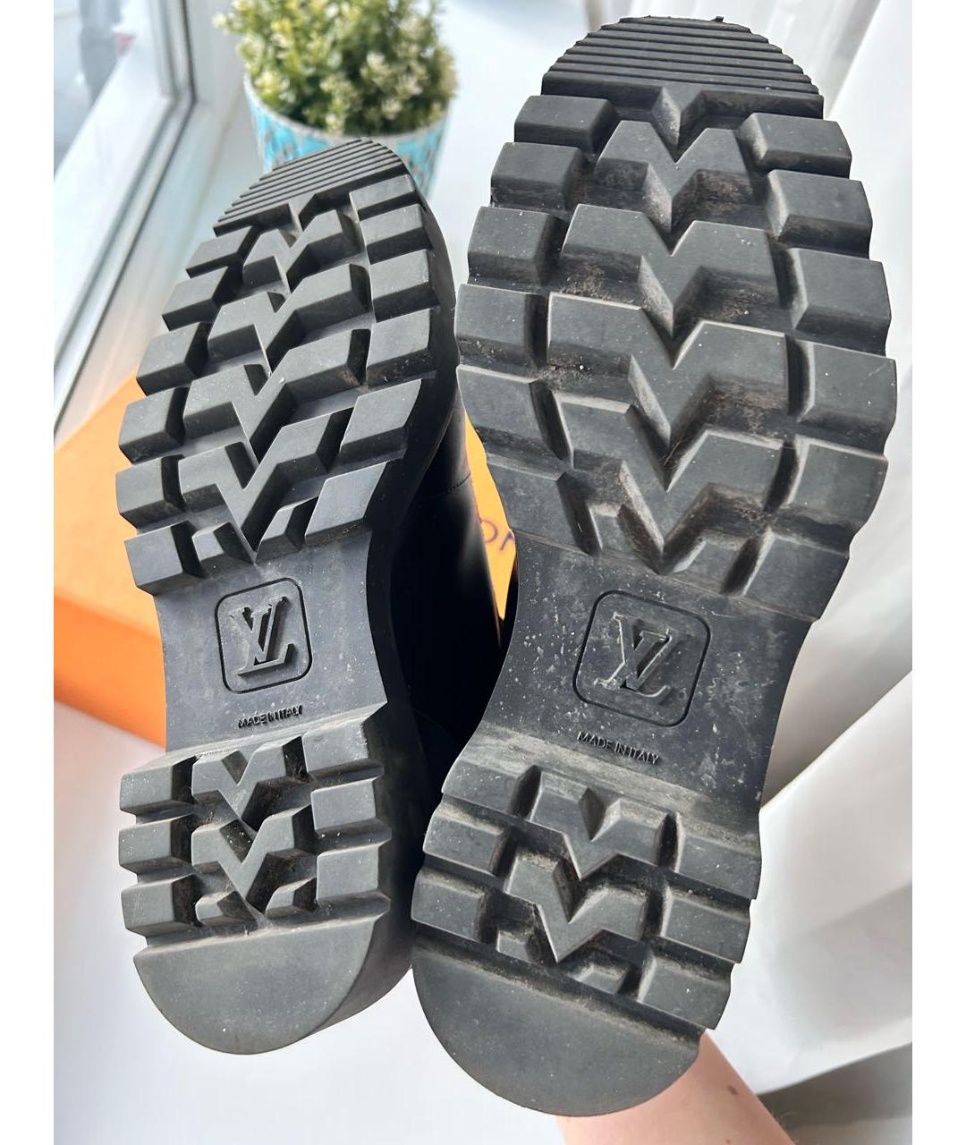 LOUIS VUITTON Черные кожаные ботинки, фото 4