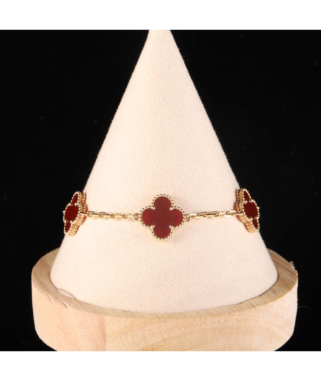 VAN CLEEF & ARPELS Бордовый браслет из желтого золота, фото 7