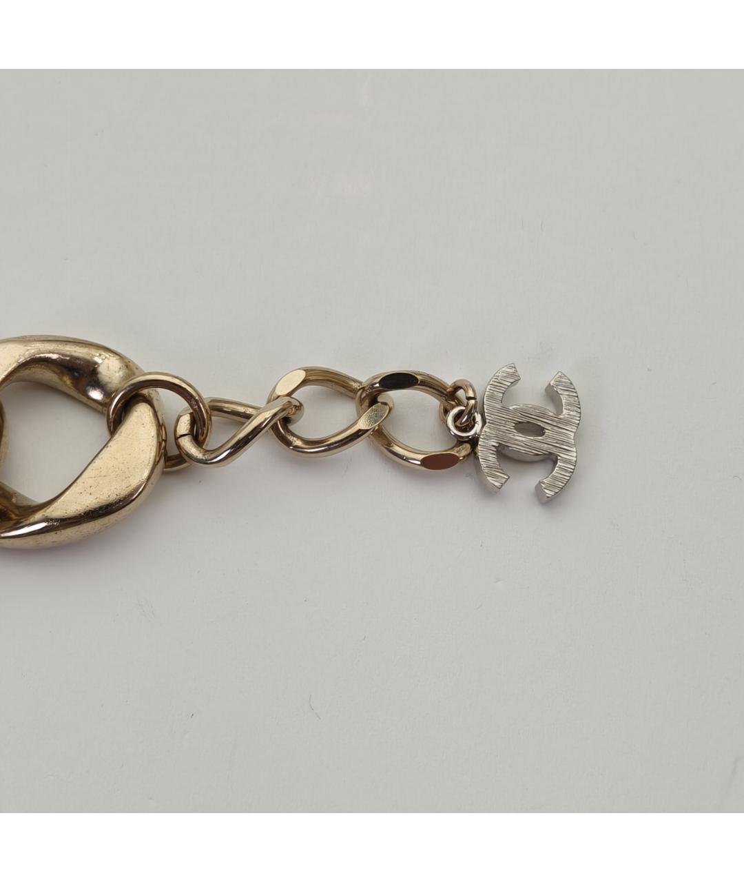 CHANEL Золотой металлический браслет, фото 5