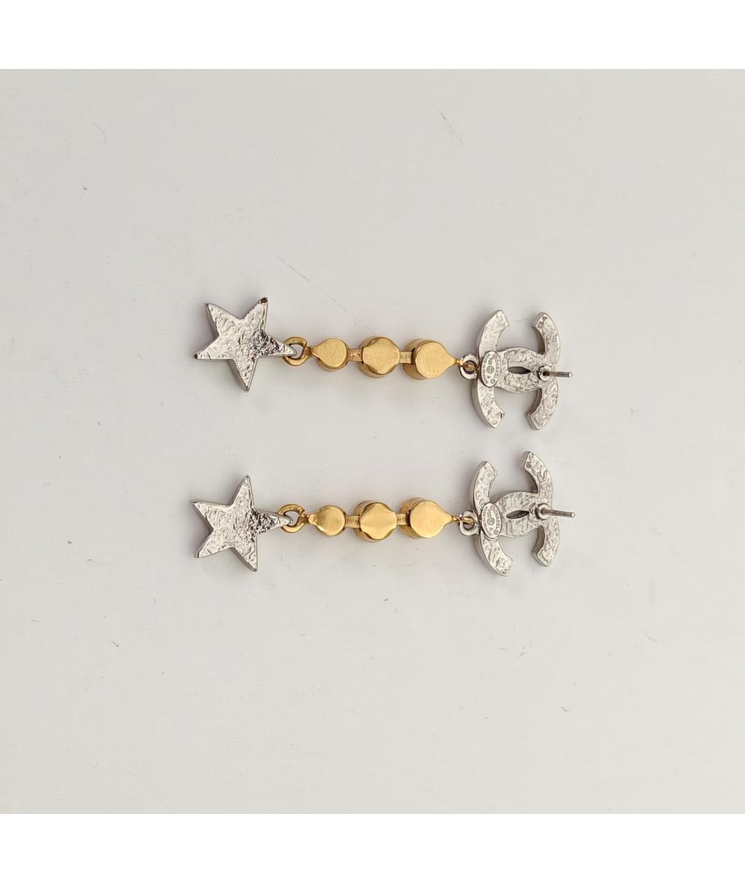 CHANEL Золотые металлические серьги, фото 5