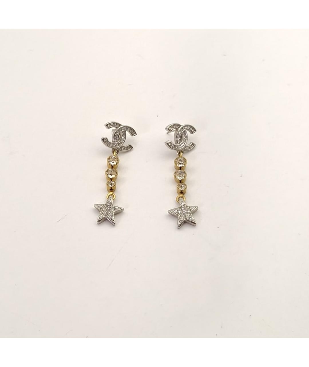 CHANEL Золотые металлические серьги, фото 2
