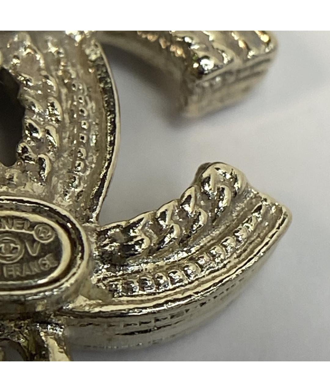 CHANEL Золотые металлические серьги, фото 9