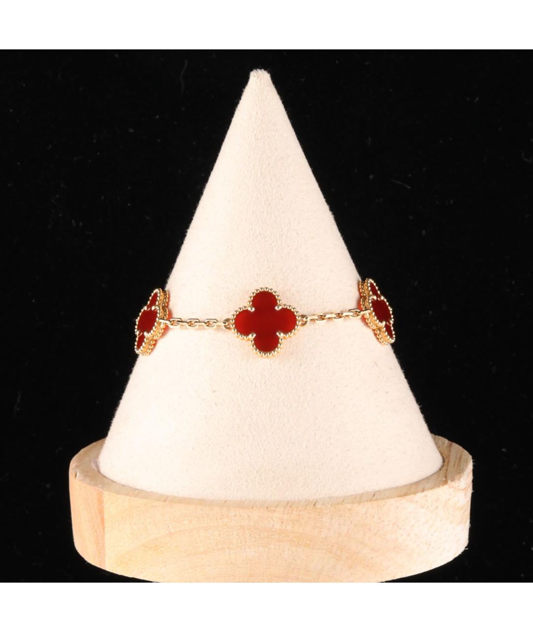 VAN CLEEF & ARPELS Бордовый браслет из желтого золота, фото 7