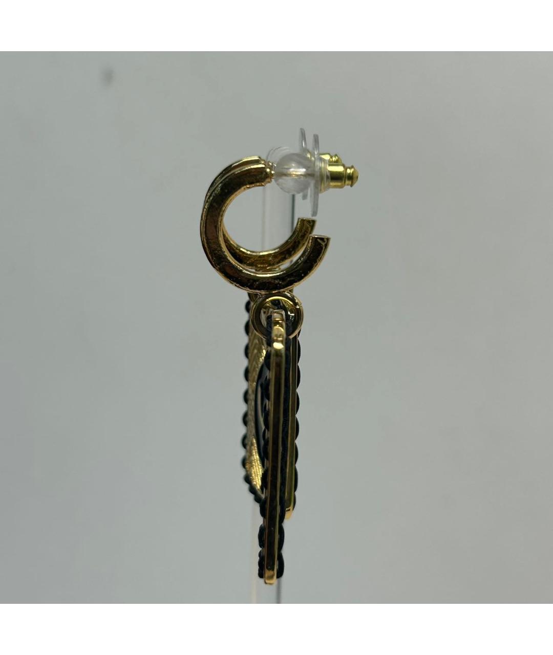 CHANEL Золотые металлические серьги, фото 8