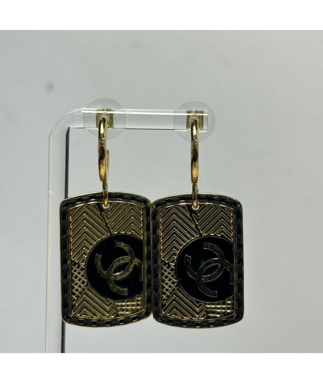 CHANEL Золотые металлические серьги, фото 7
