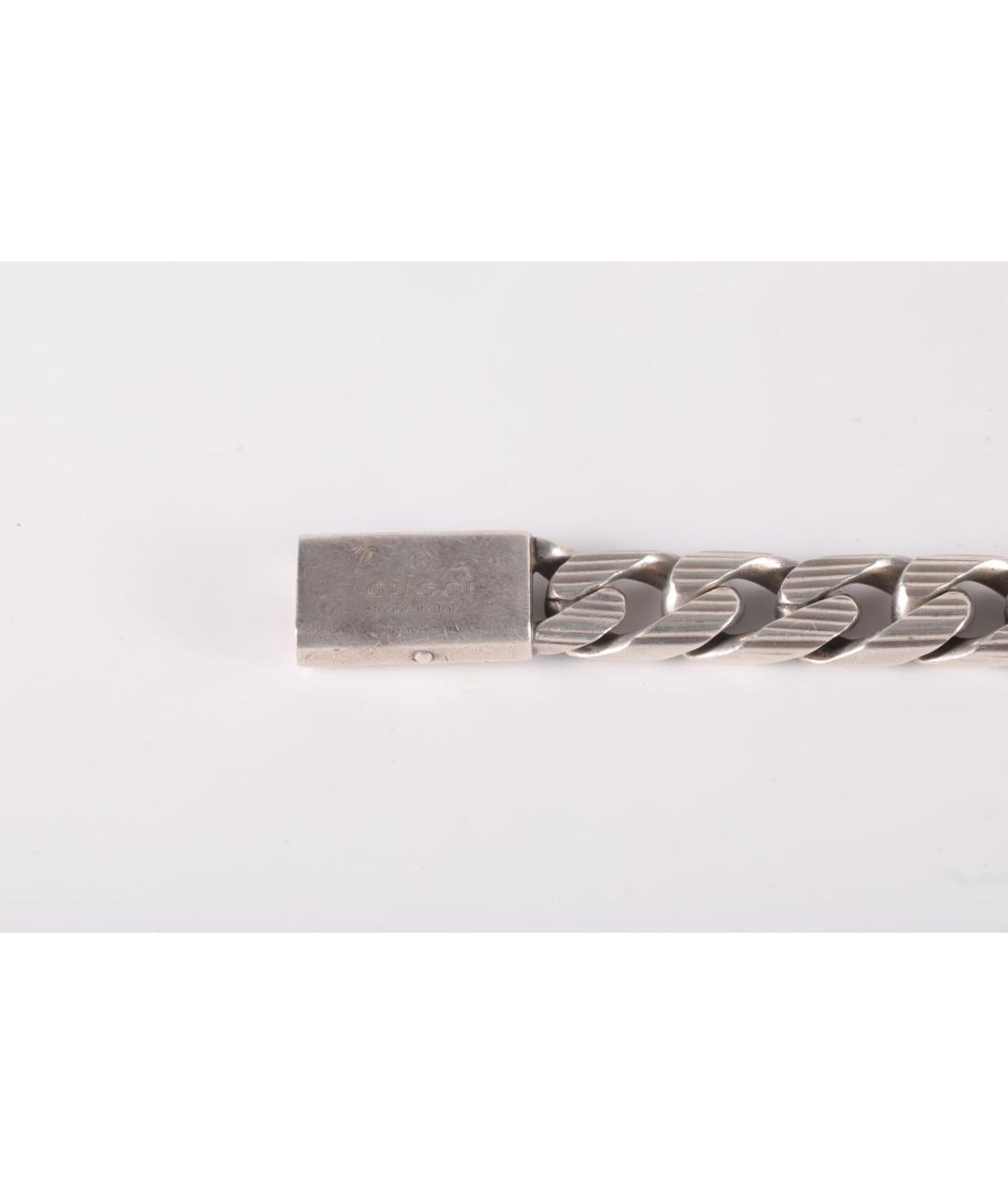 GUCCI Серый серебряный браслет, фото 3