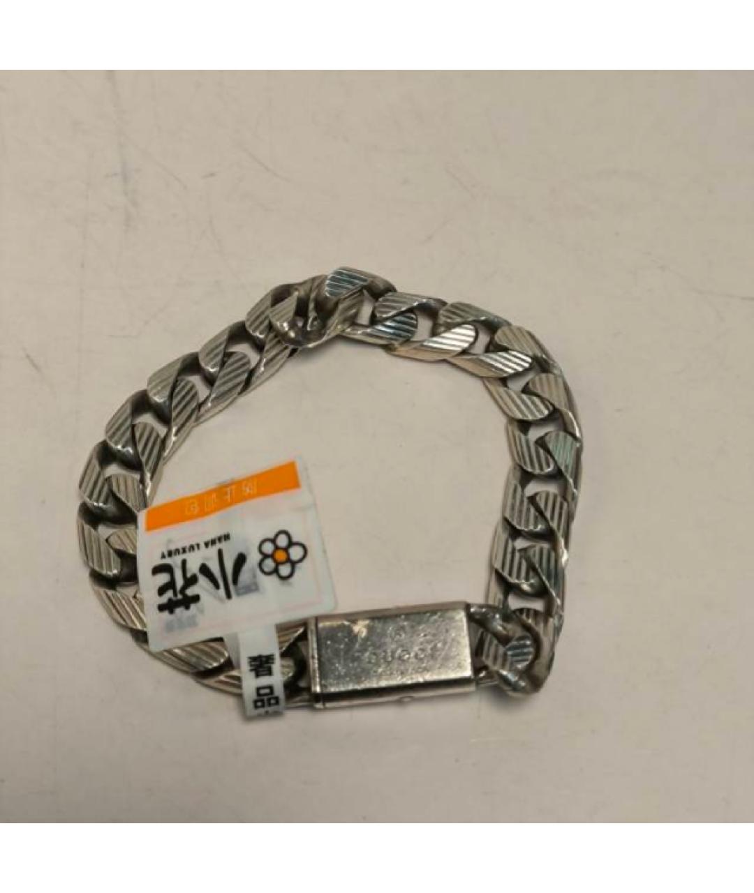 GUCCI Серый серебряный браслет, фото 8
