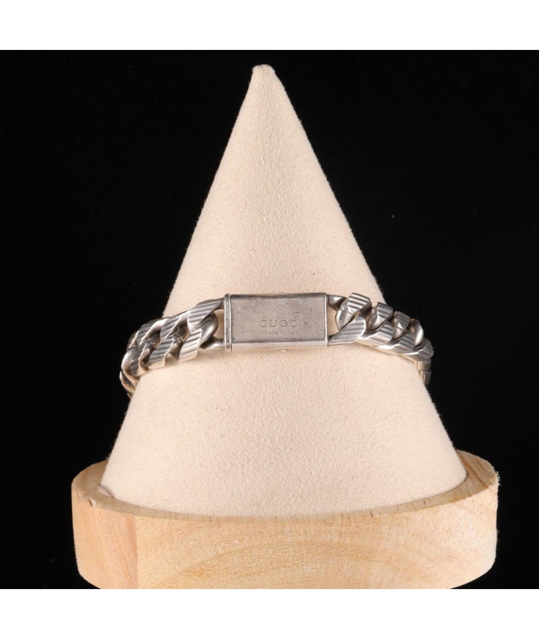 GUCCI Серый серебряный браслет, фото 7