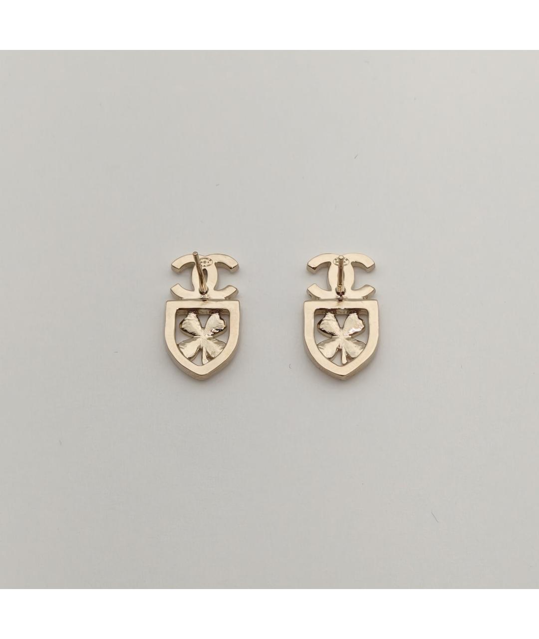 CHANEL Золотые металлические серьги, фото 4