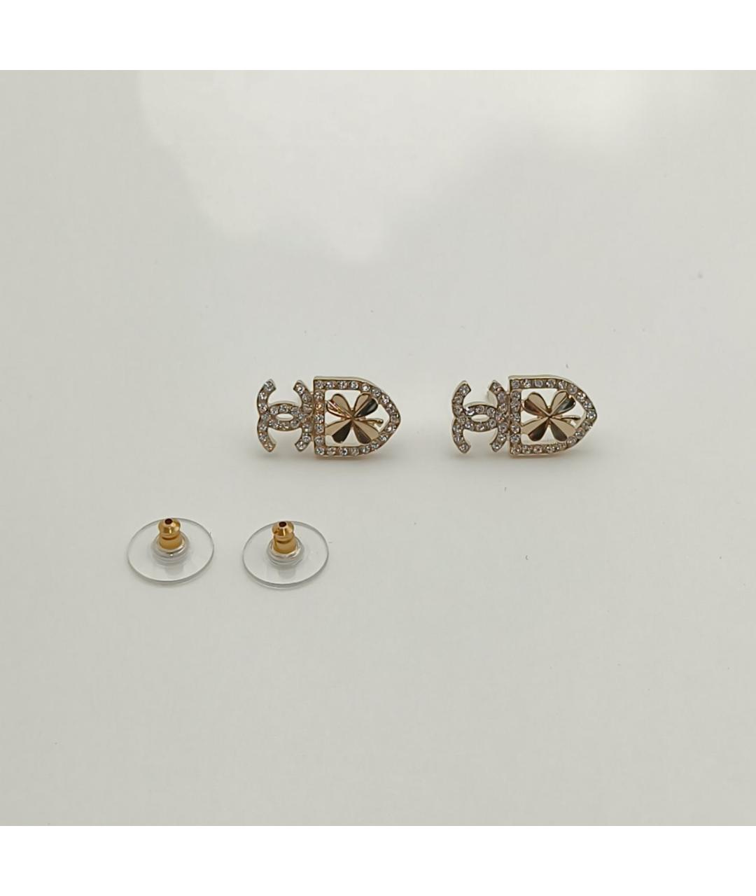 CHANEL Золотые металлические серьги, фото 3