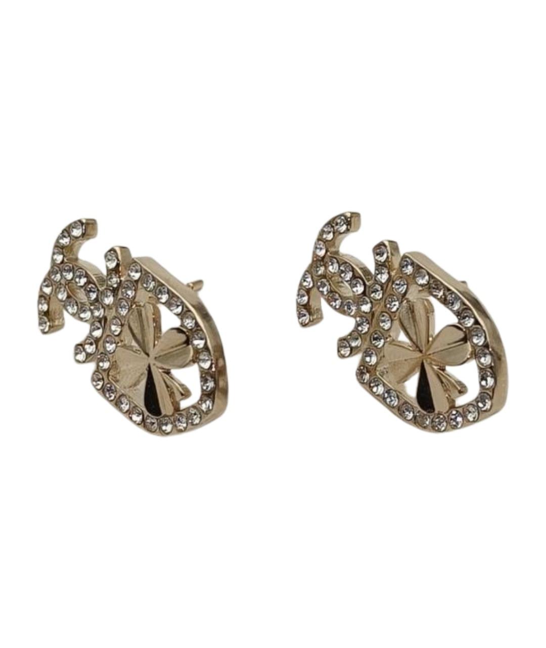 CHANEL Золотые металлические серьги, фото 1