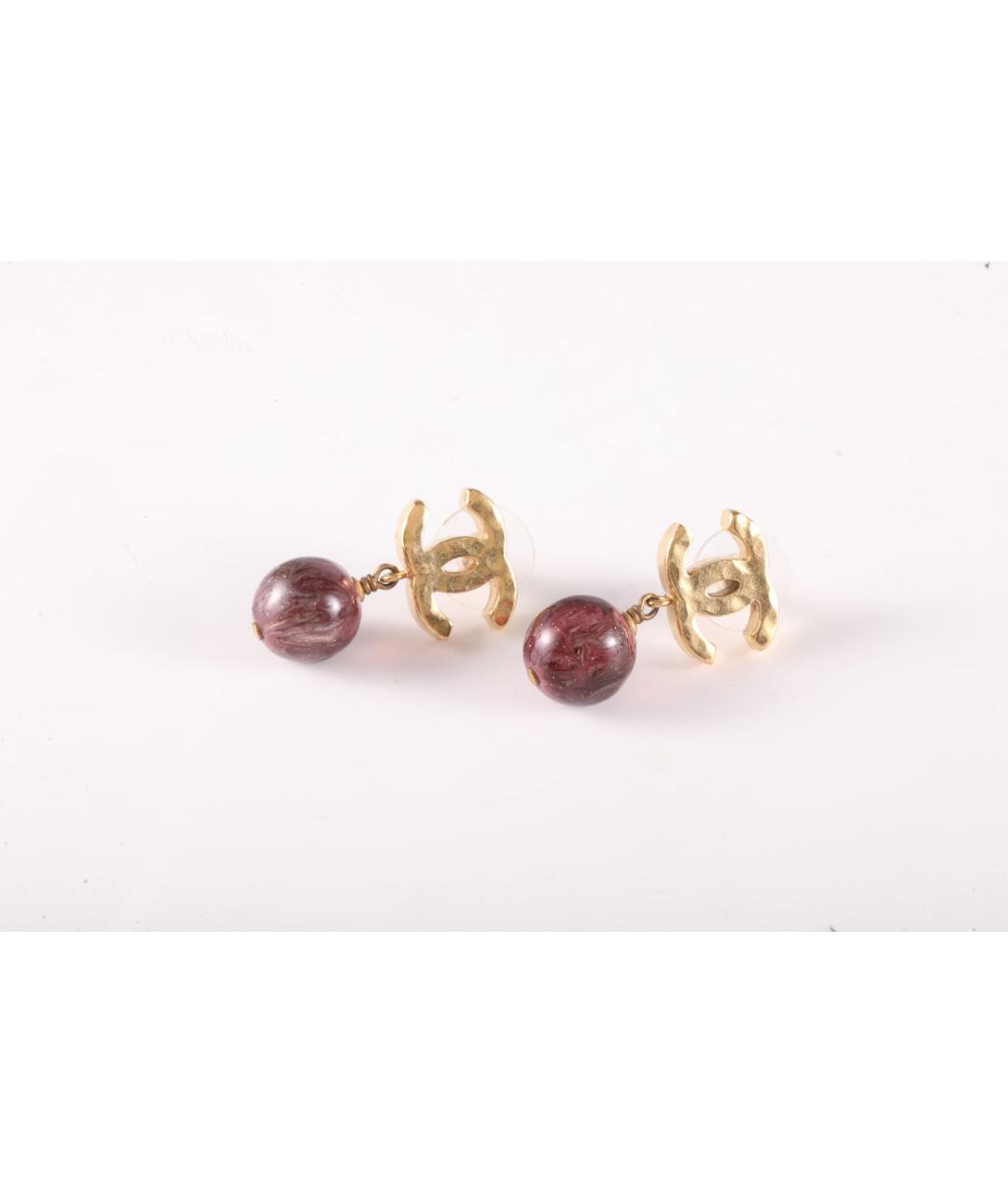 CHANEL Золотые металлические серьги, фото 2