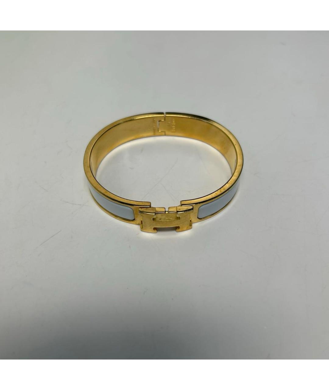 HERMES Белый металлический браслет, фото 6