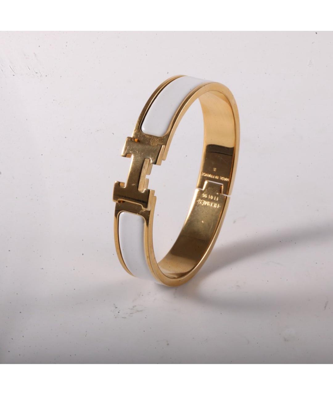 HERMES Белый металлический браслет, фото 3