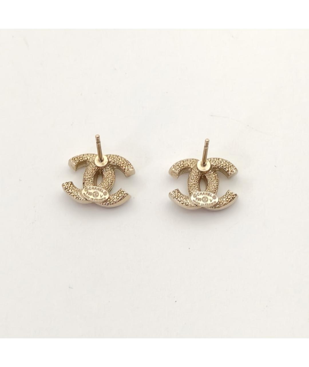 CHANEL Золотые металлические серьги, фото 5