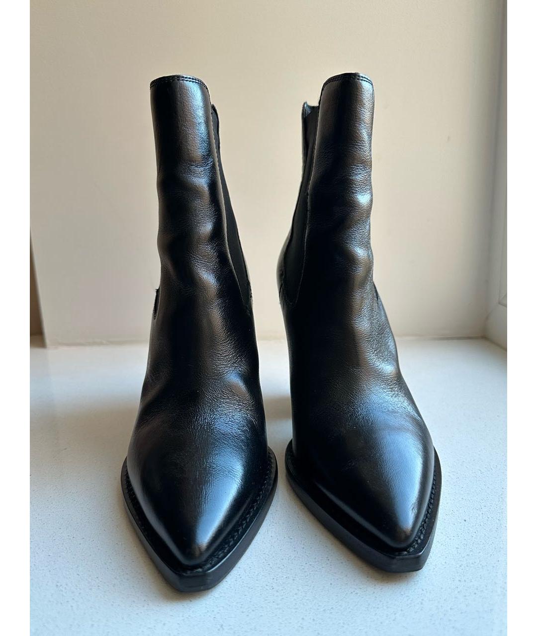 SAINT LAURENT Черные ботильоны из лакированной кожи, фото 2