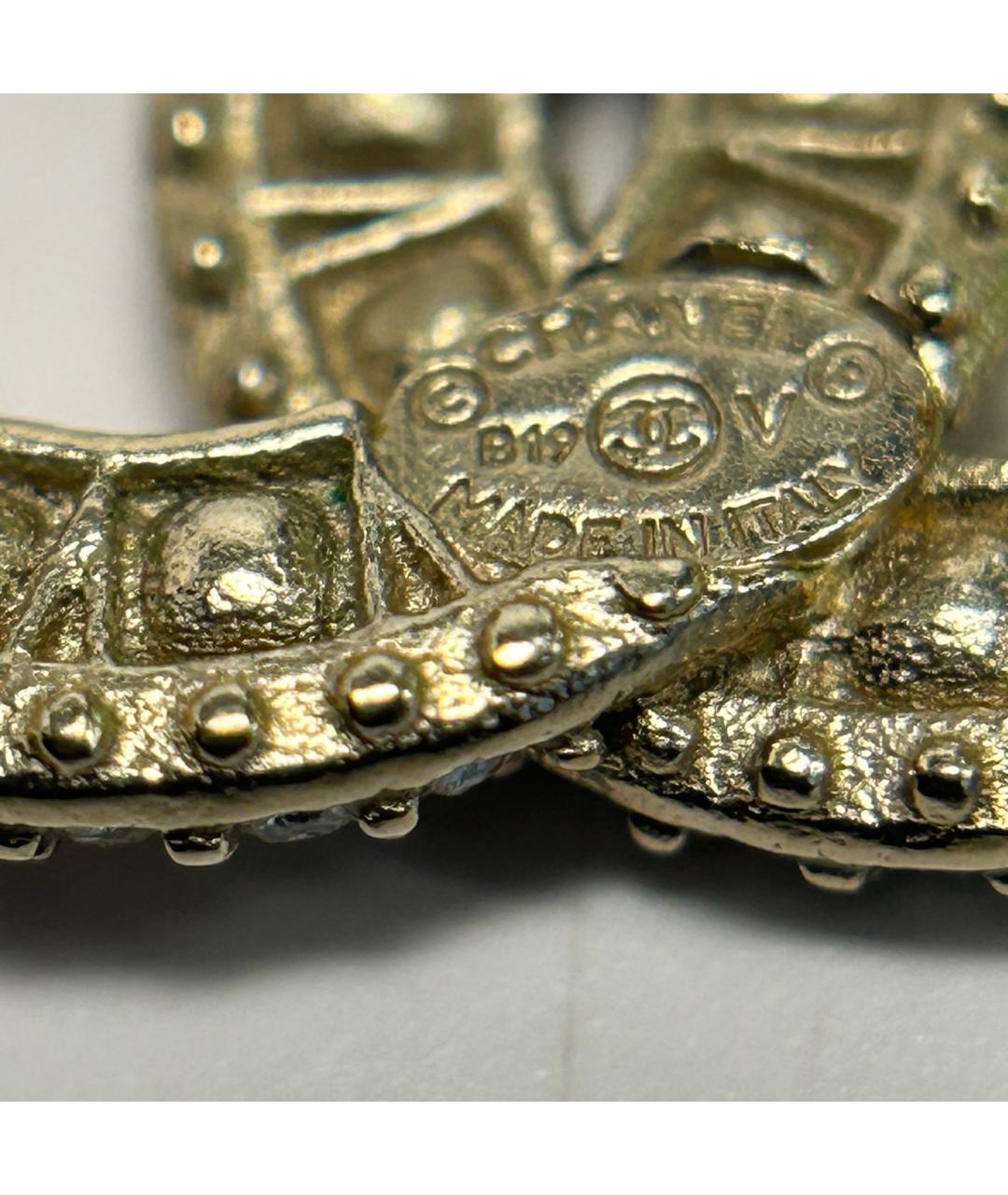CHANEL Золотые металлические серьги, фото 8