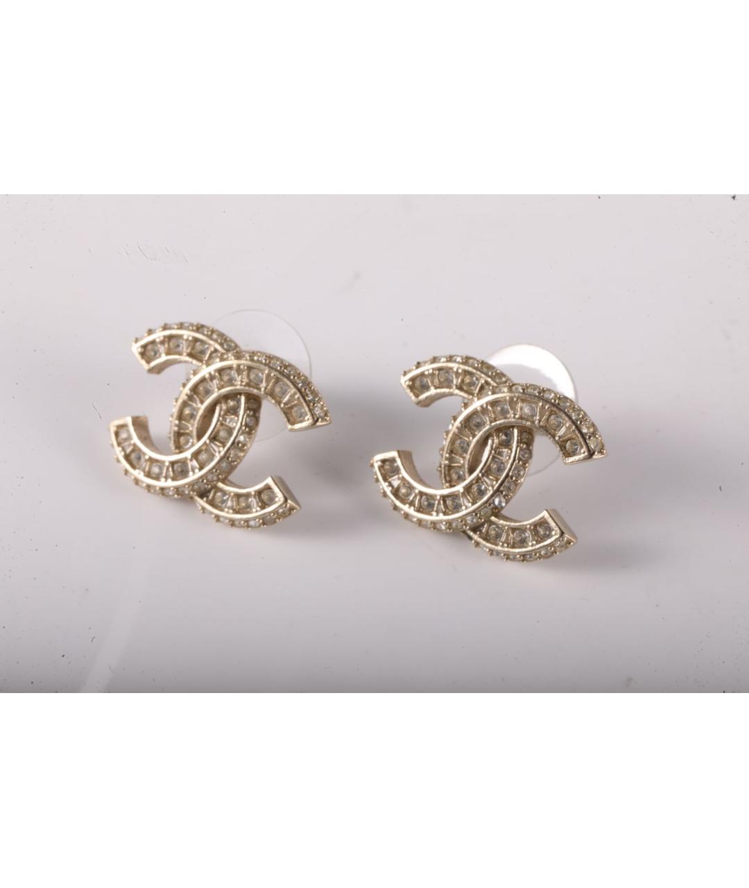 CHANEL Золотые металлические серьги, фото 2