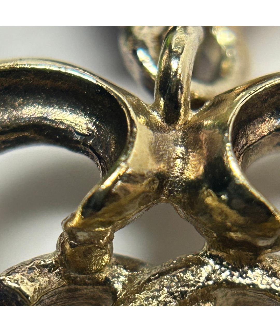 CHANEL Золотые металлические серьги, фото 7