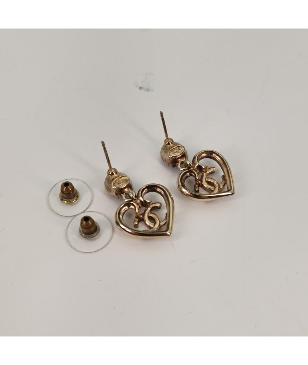 CHANEL Золотые металлические серьги, фото 4