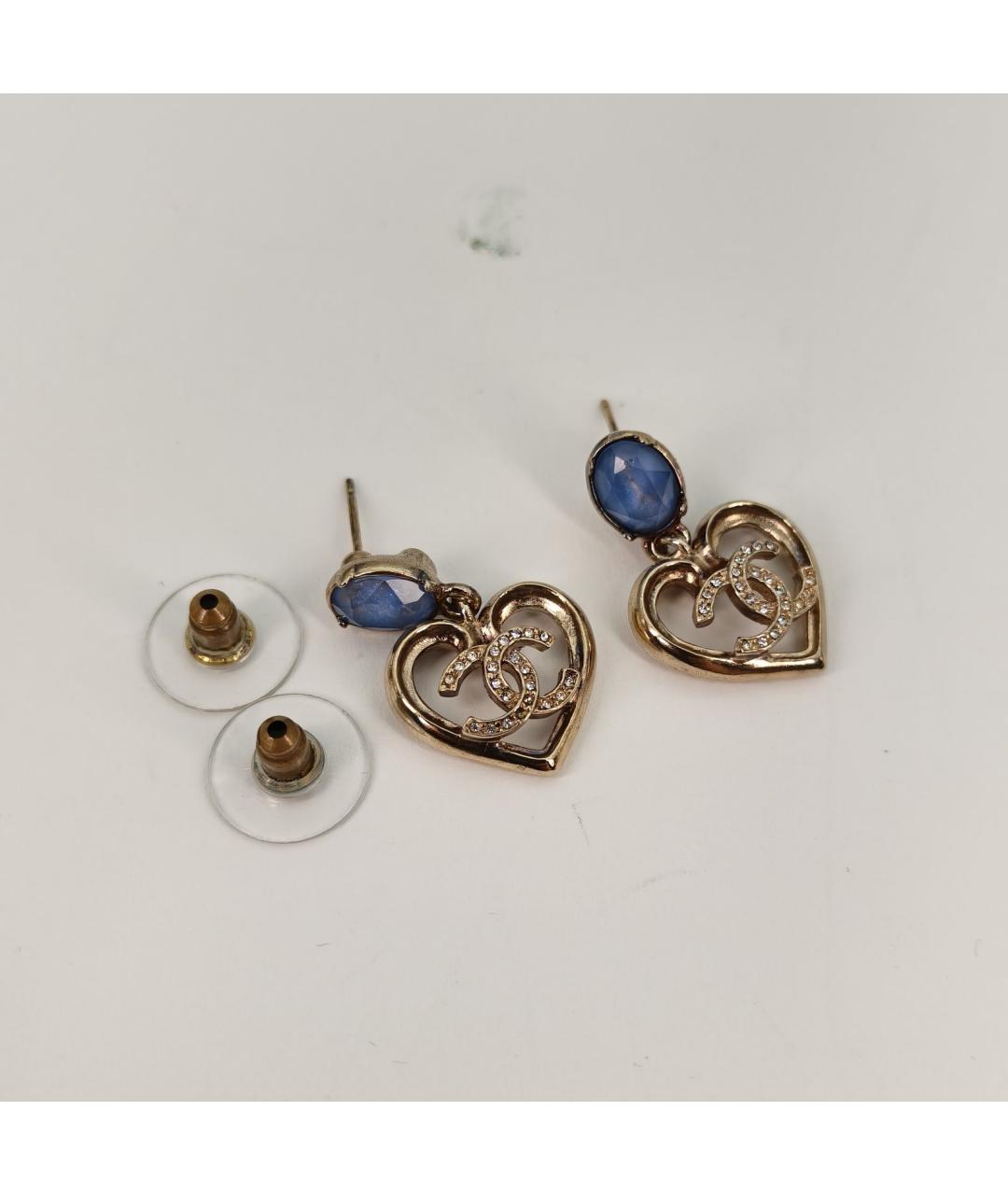 CHANEL Золотые металлические серьги, фото 3