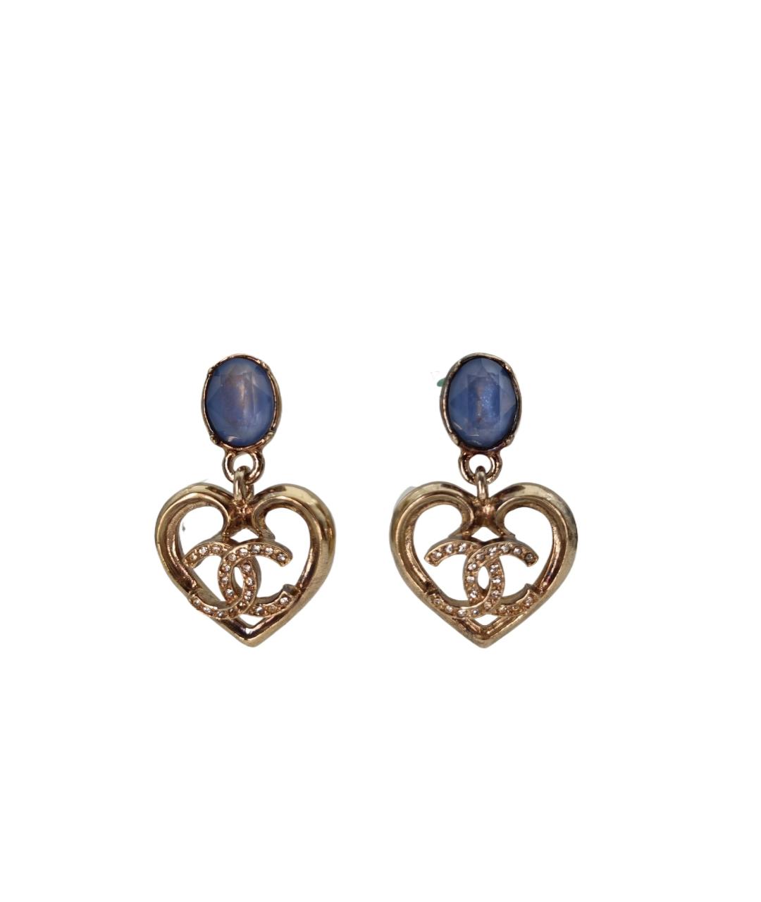 CHANEL Золотые металлические серьги, фото 1