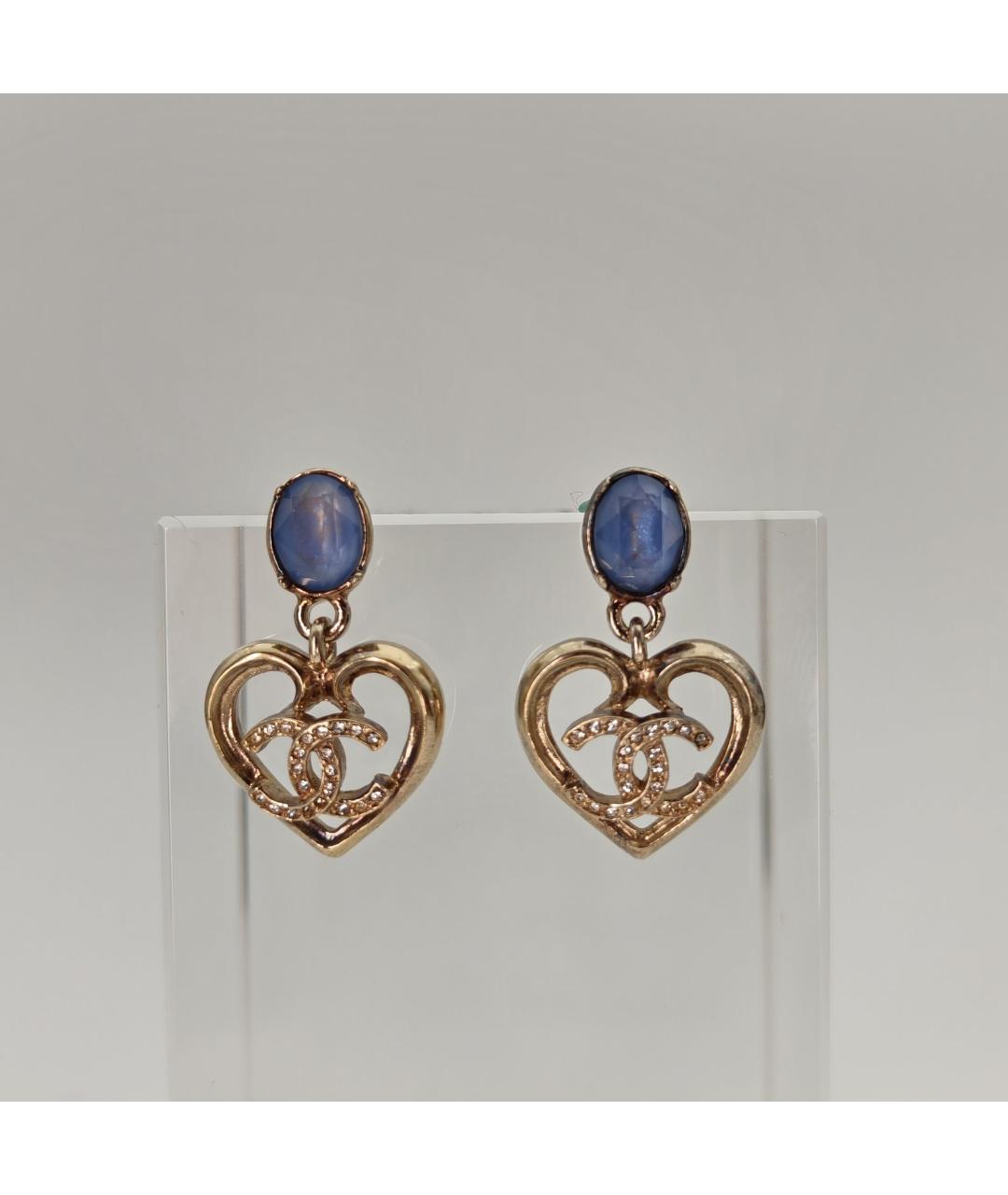 CHANEL Золотые металлические серьги, фото 2