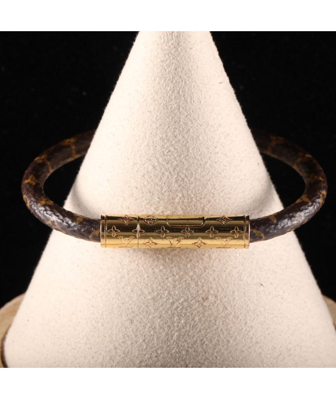 LOUIS VUITTON Коричневый металлический браслет, фото 5