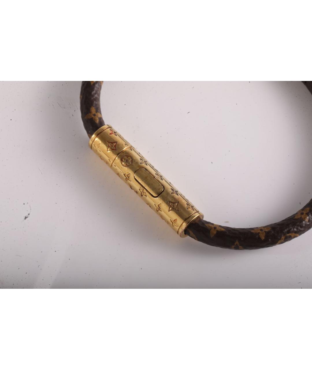 LOUIS VUITTON Коричневый металлический браслет, фото 3