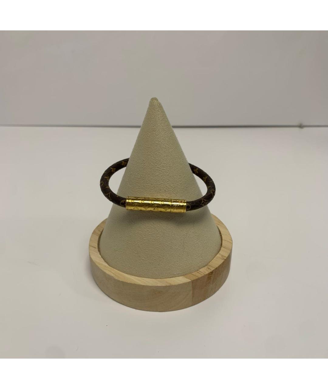 LOUIS VUITTON Коричневый металлический браслет, фото 6