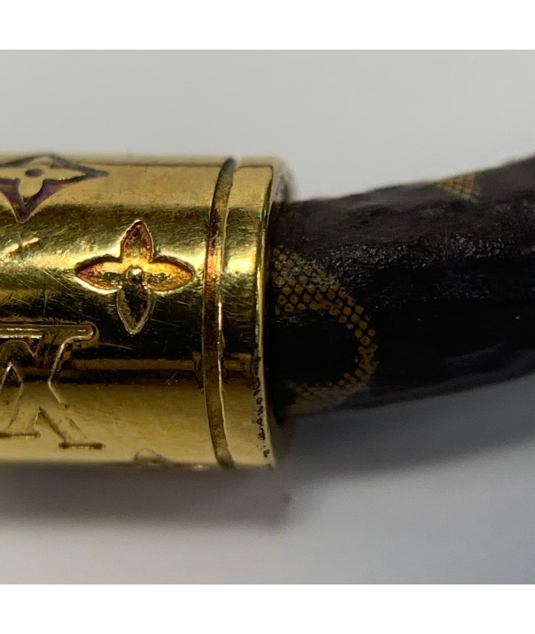 LOUIS VUITTON Коричневый металлический браслет, фото 8