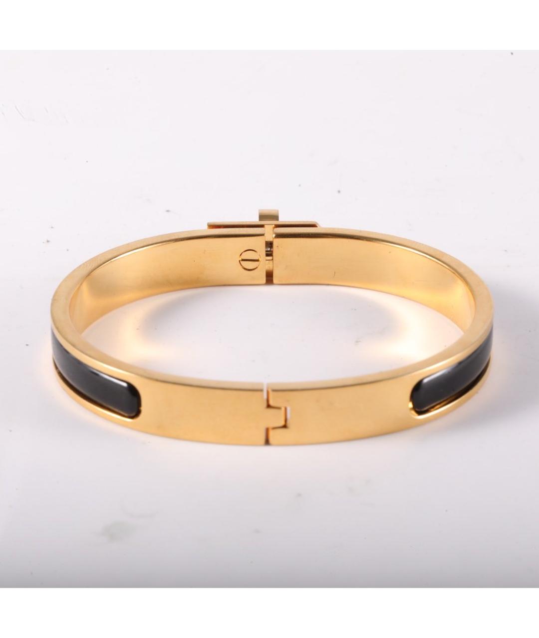 HERMES Черный металлический браслет, фото 6