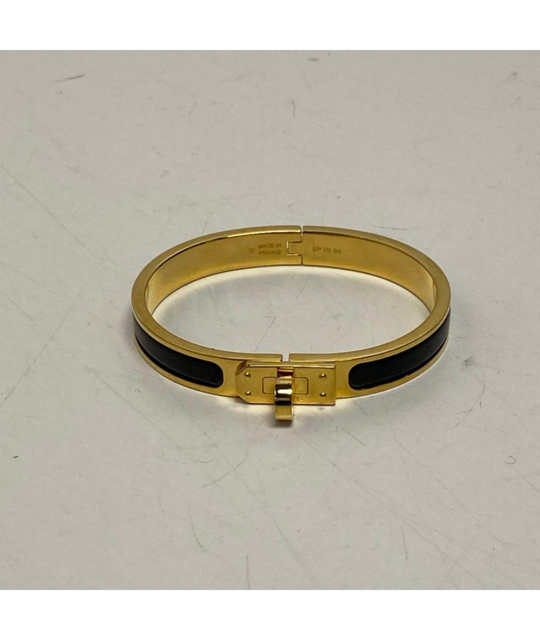 HERMES Черный металлический браслет, фото 9