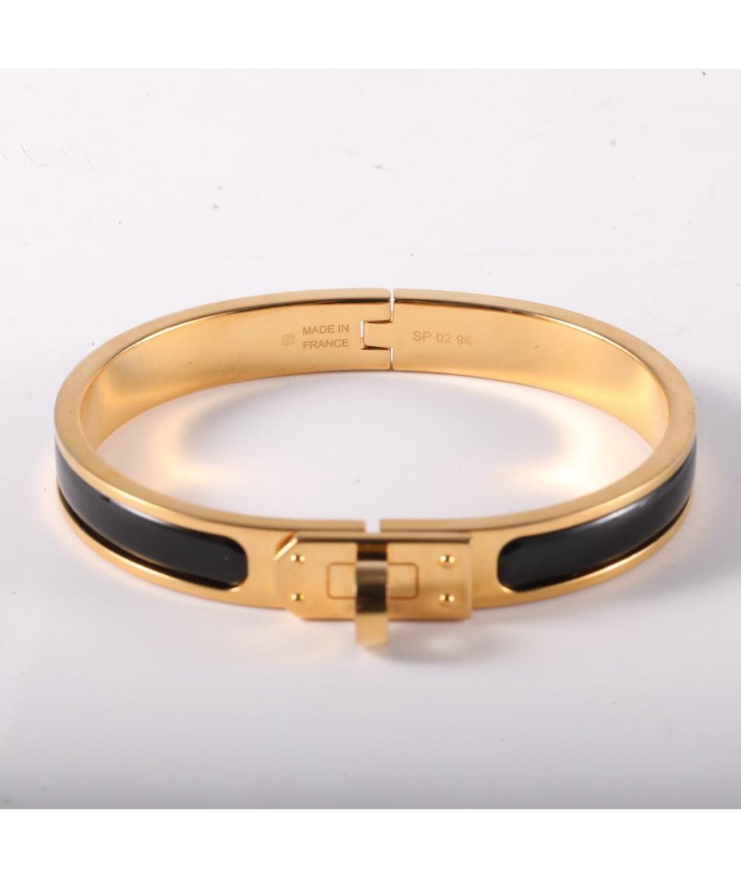HERMES Черный металлический браслет, фото 5