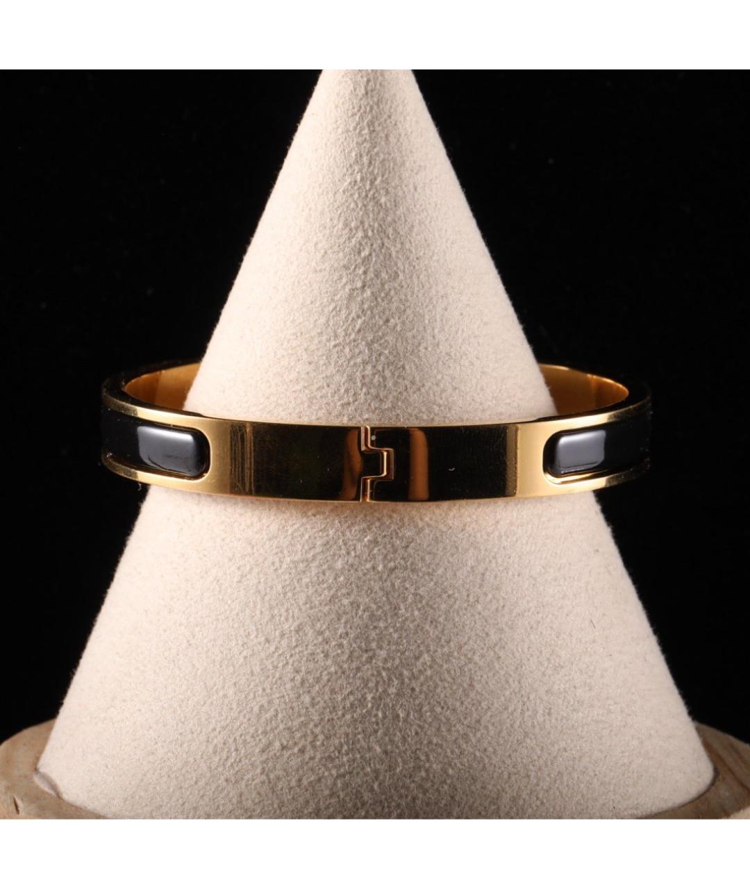 HERMES Черный металлический браслет, фото 3