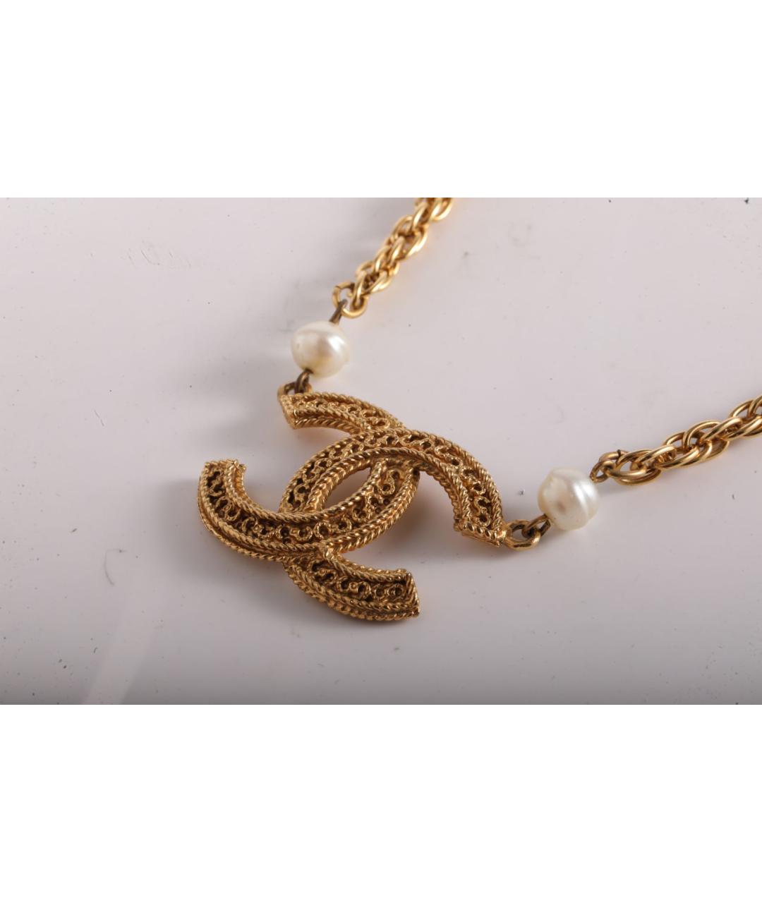 CHANEL Золотое металлическое колье, фото 3