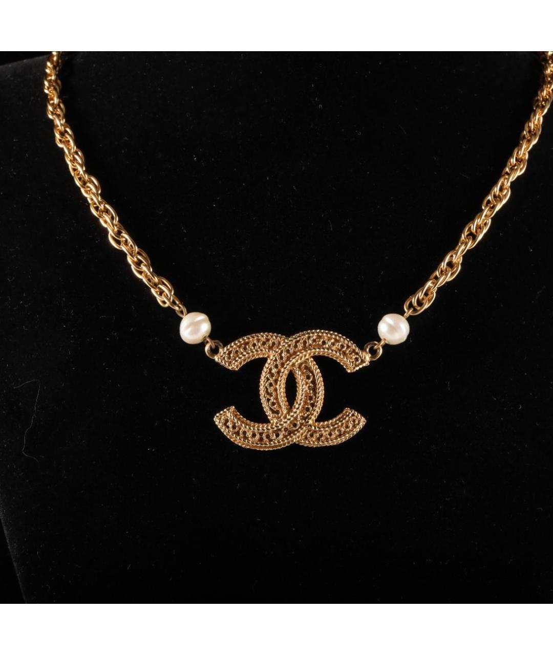 CHANEL Золотое металлическое колье, фото 7