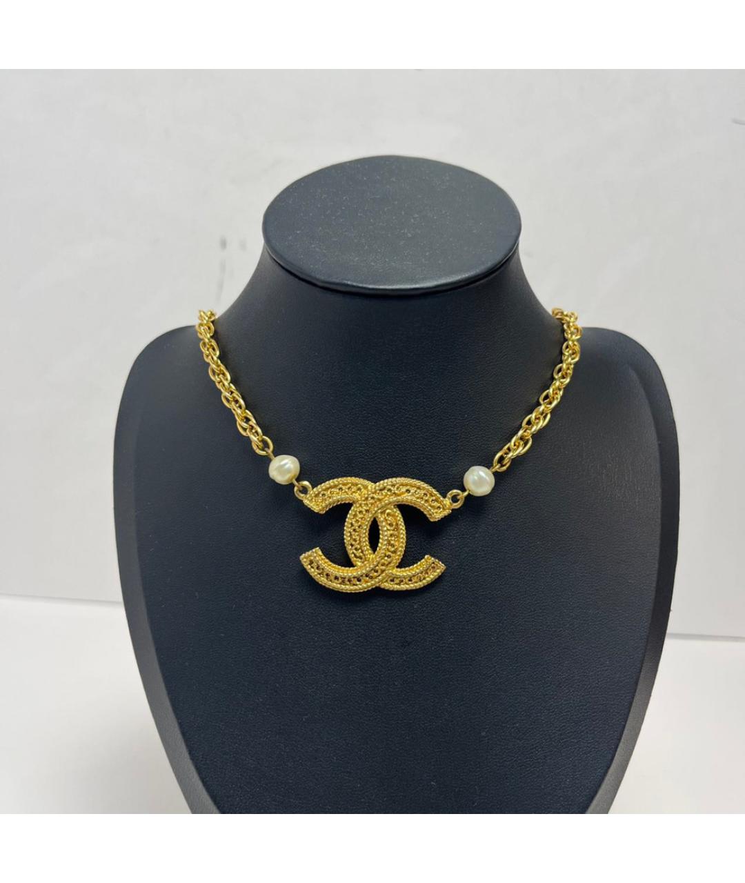 CHANEL Золотое металлическое колье, фото 8