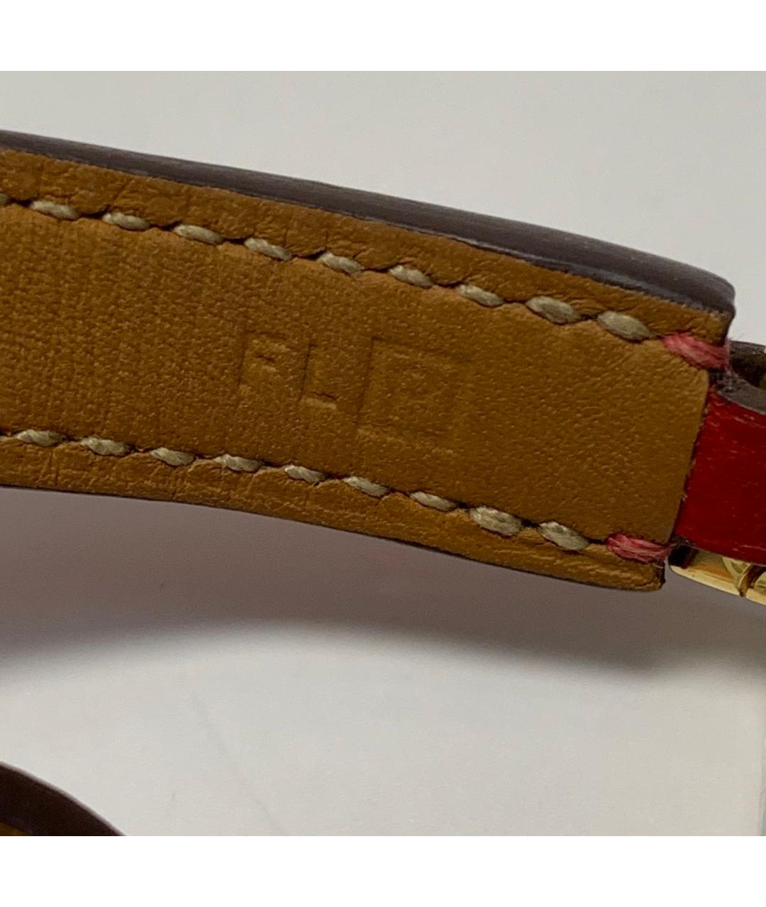 HERMES Бордовый кожаный браслет, фото 3