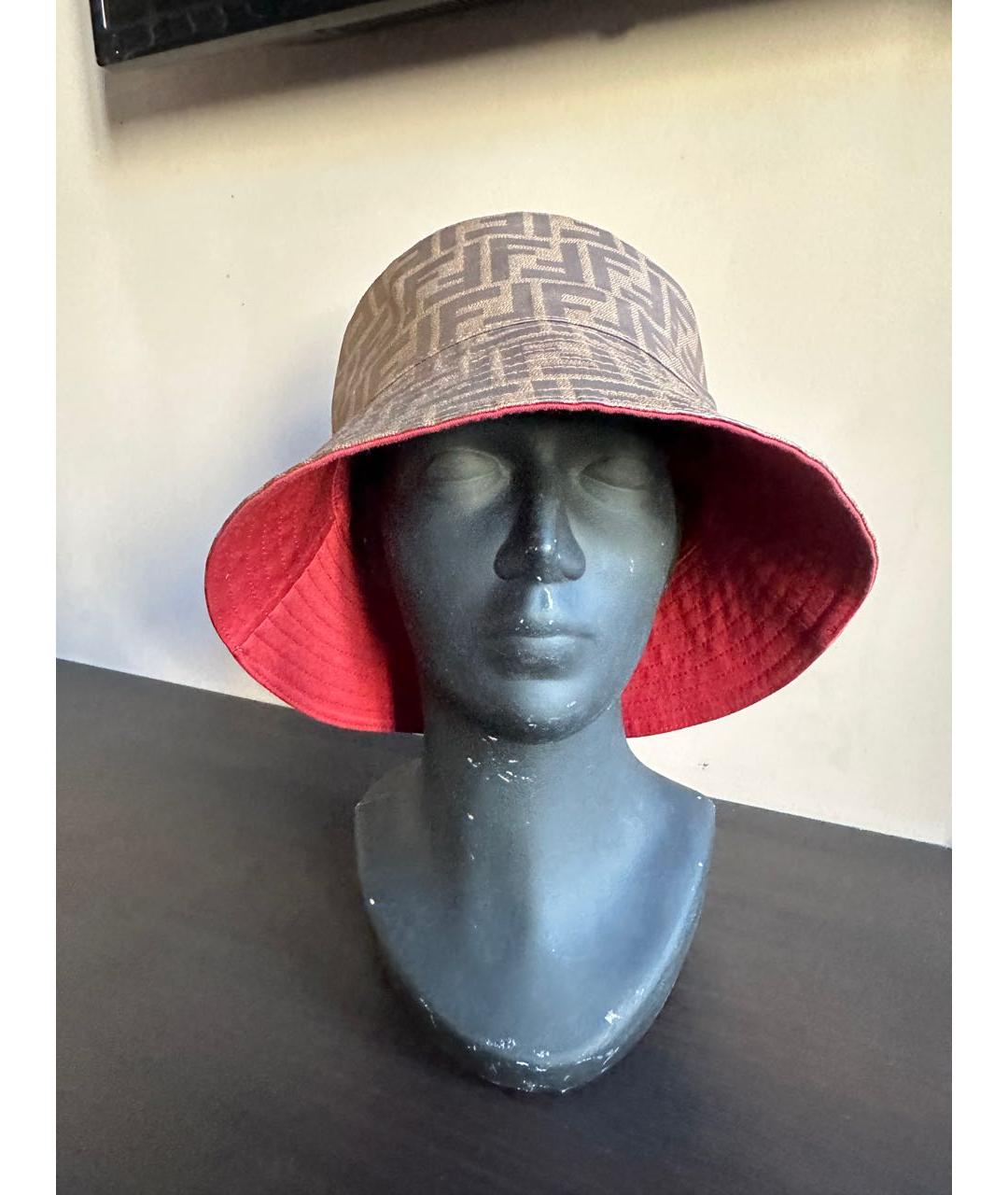 FENDI Коричневая хлопковая панама, фото 3