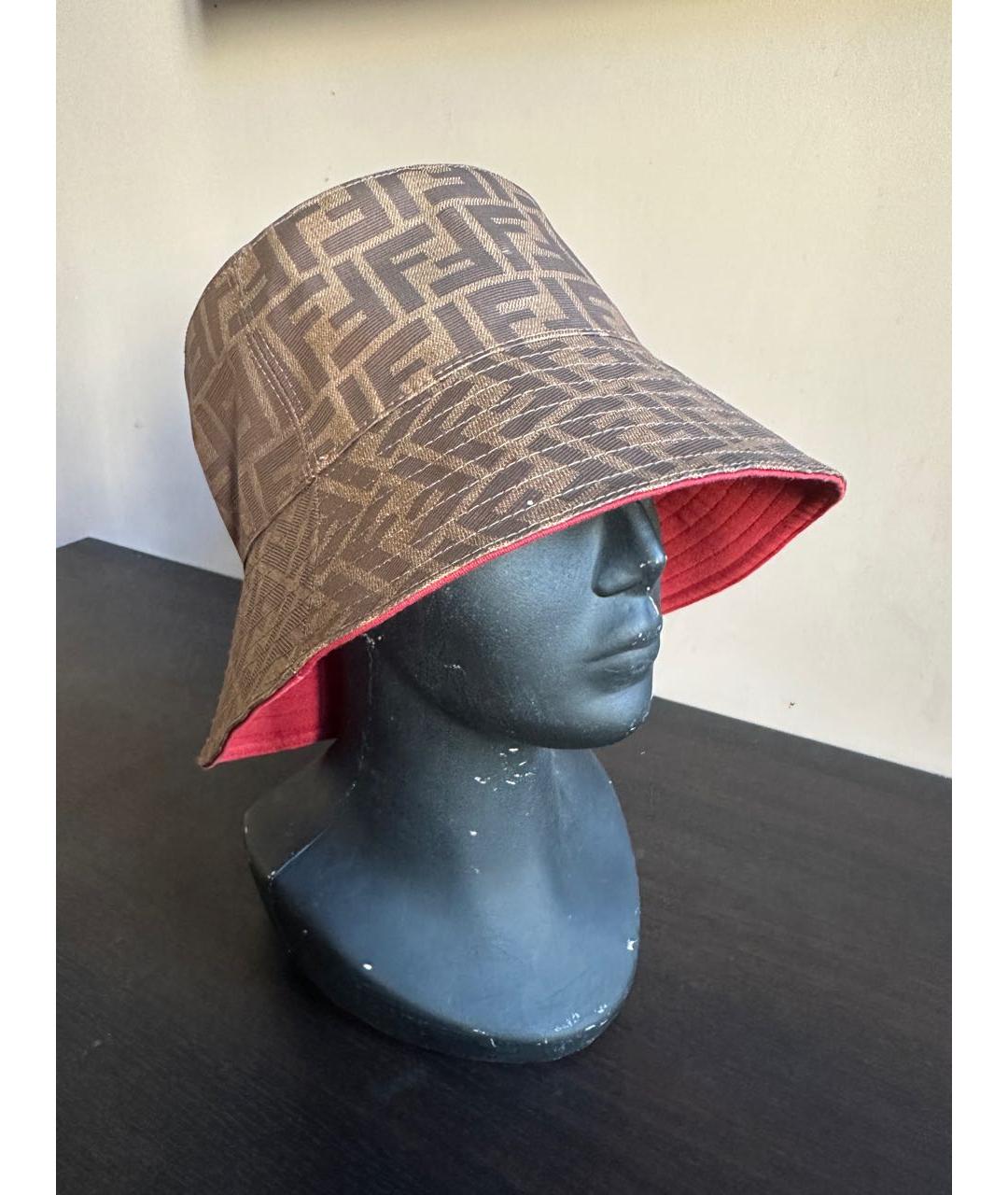 FENDI Коричневая хлопковая панама, фото 5