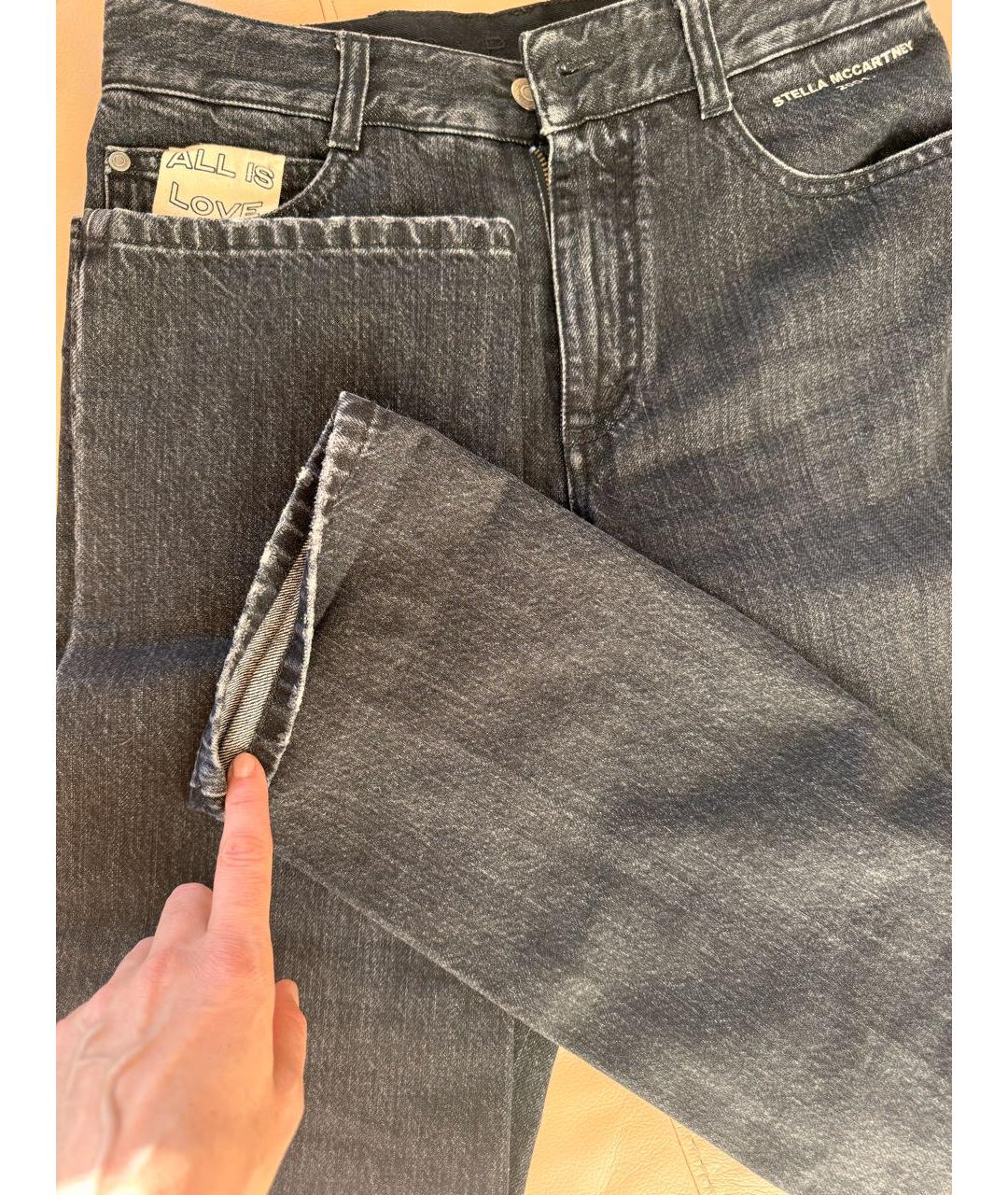 STELLA MCCARTNEY Черные хлопковые прямые джинсы, фото 7