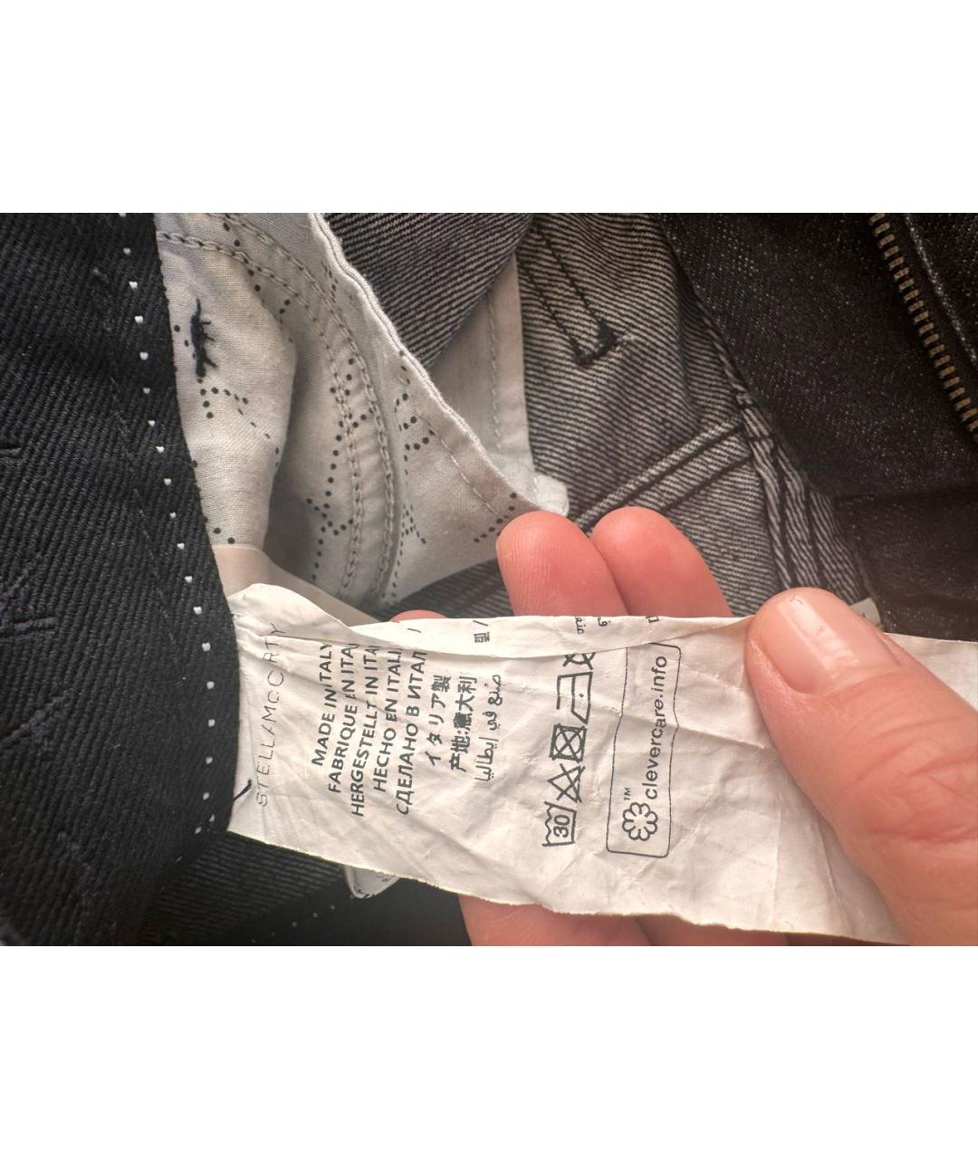 STELLA MCCARTNEY Черные хлопковые прямые джинсы, фото 6