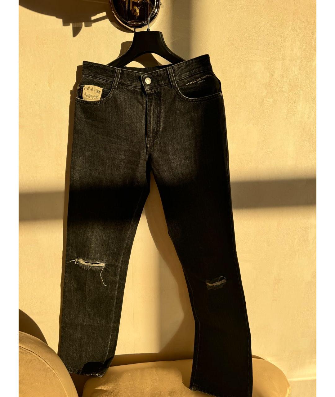 STELLA MCCARTNEY Черные хлопковые прямые джинсы, фото 8