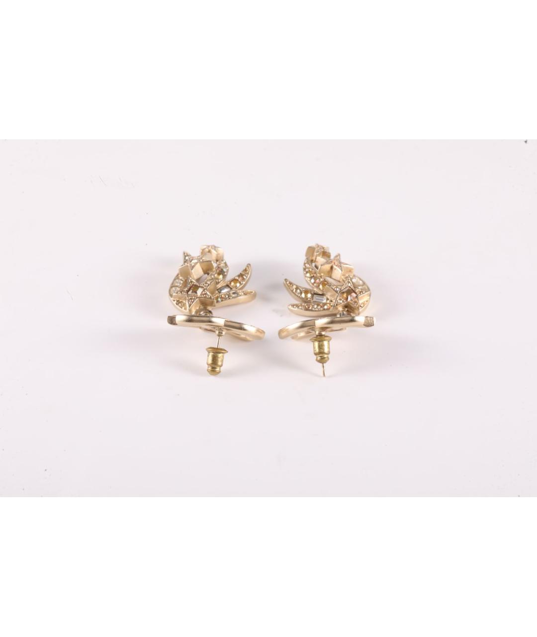 CHANEL Золотые металлические серьги, фото 3